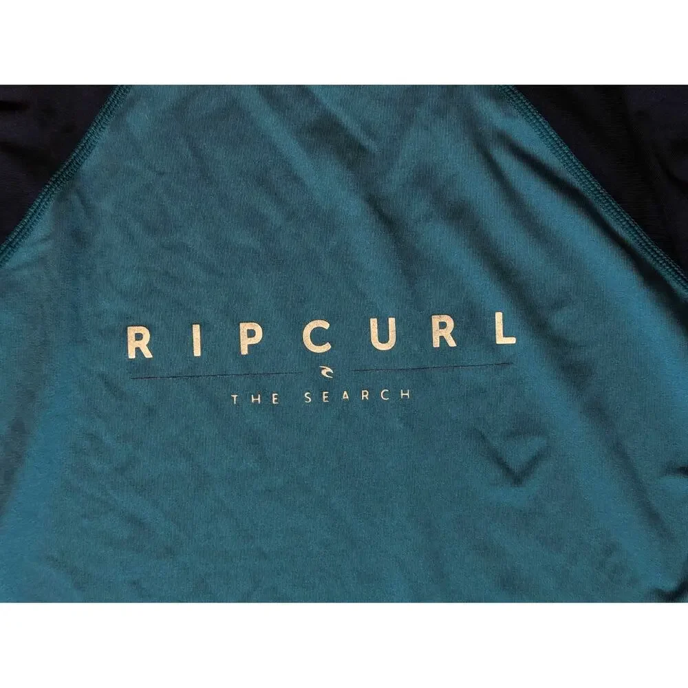 Rip Curl Boy's Shockwaves Blue Long Sleeve UV Rashguard Size 10
